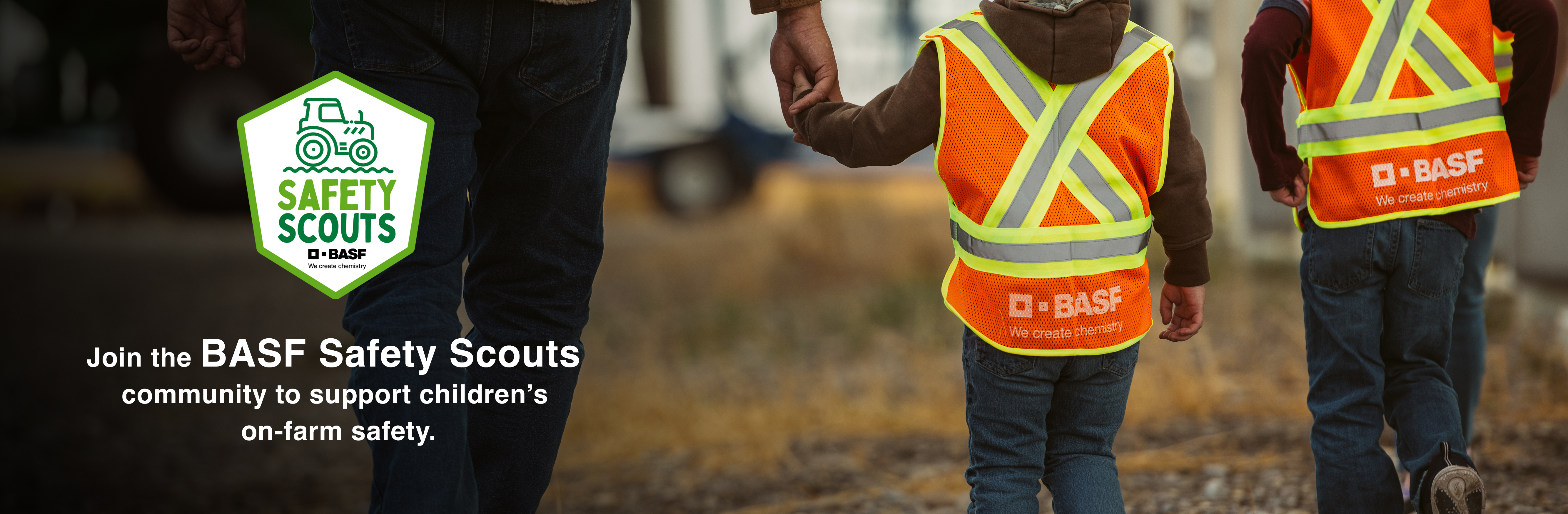 Children walking with safety vest