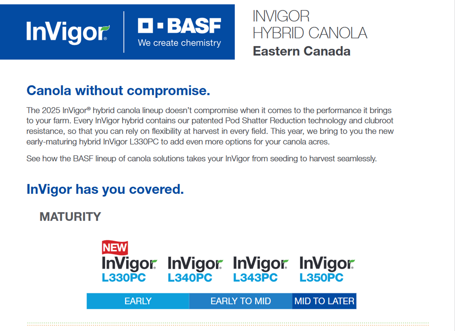 InVigor Hybrid Canola Technology Sheet Cover