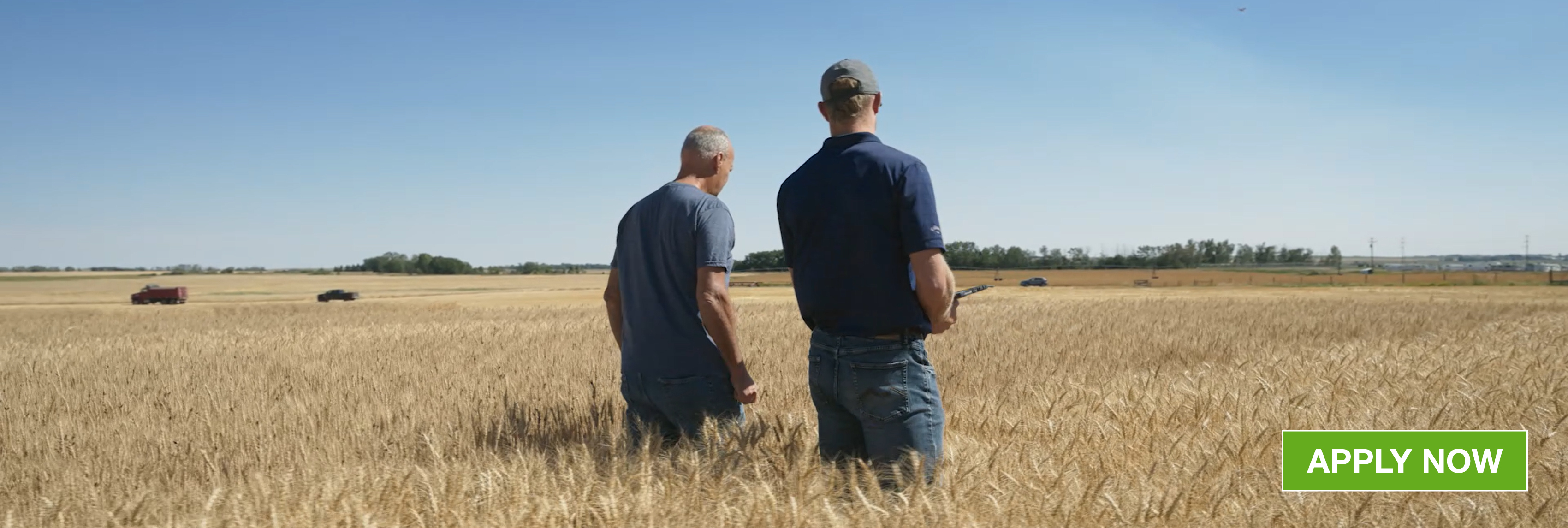 two people standing in a field