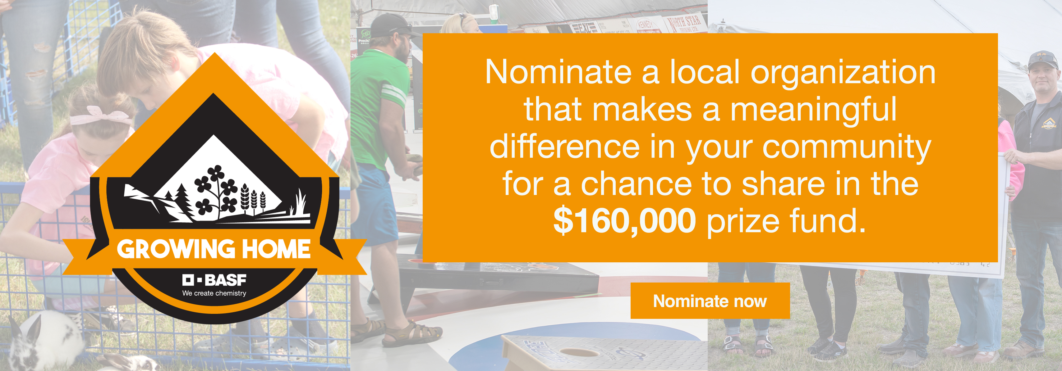 Promotional banner for Growing Home and a Nominate now button. 