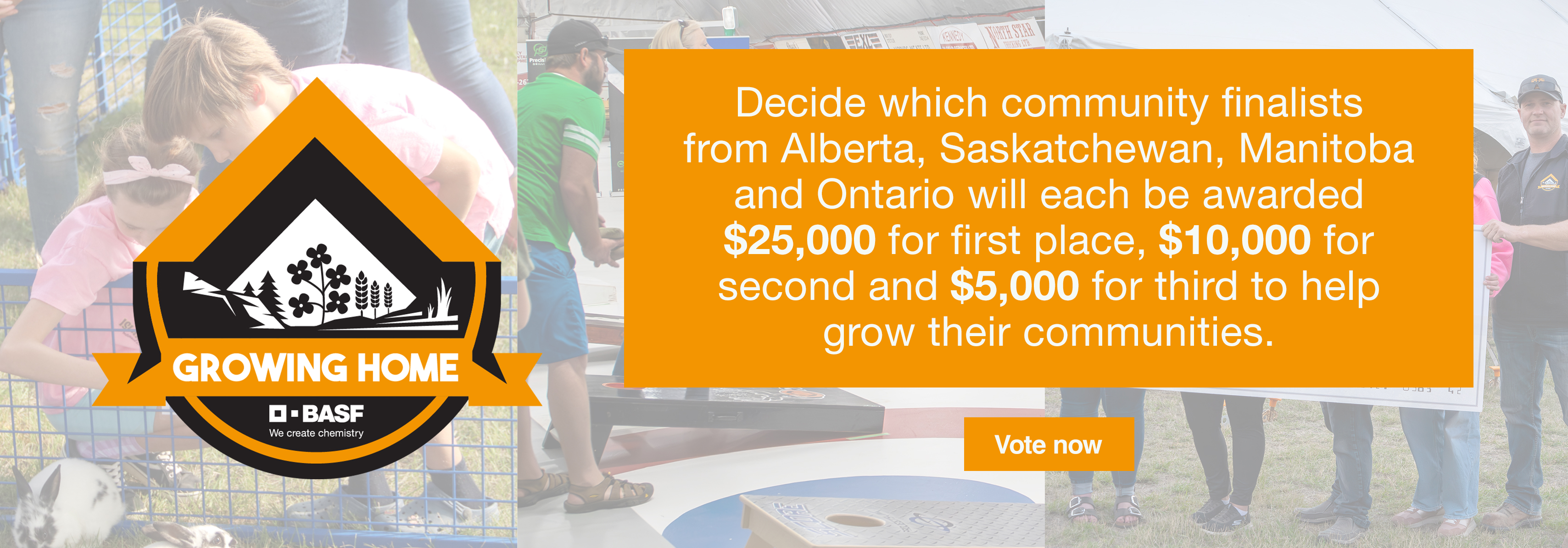 Promotional banner for Growing Home and a Vote now button. 