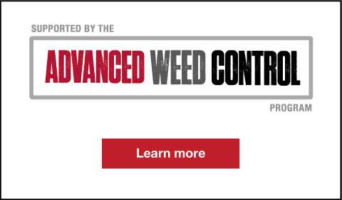 Supported by the Advance Weed Control Program graphic with a clickable button to learn more