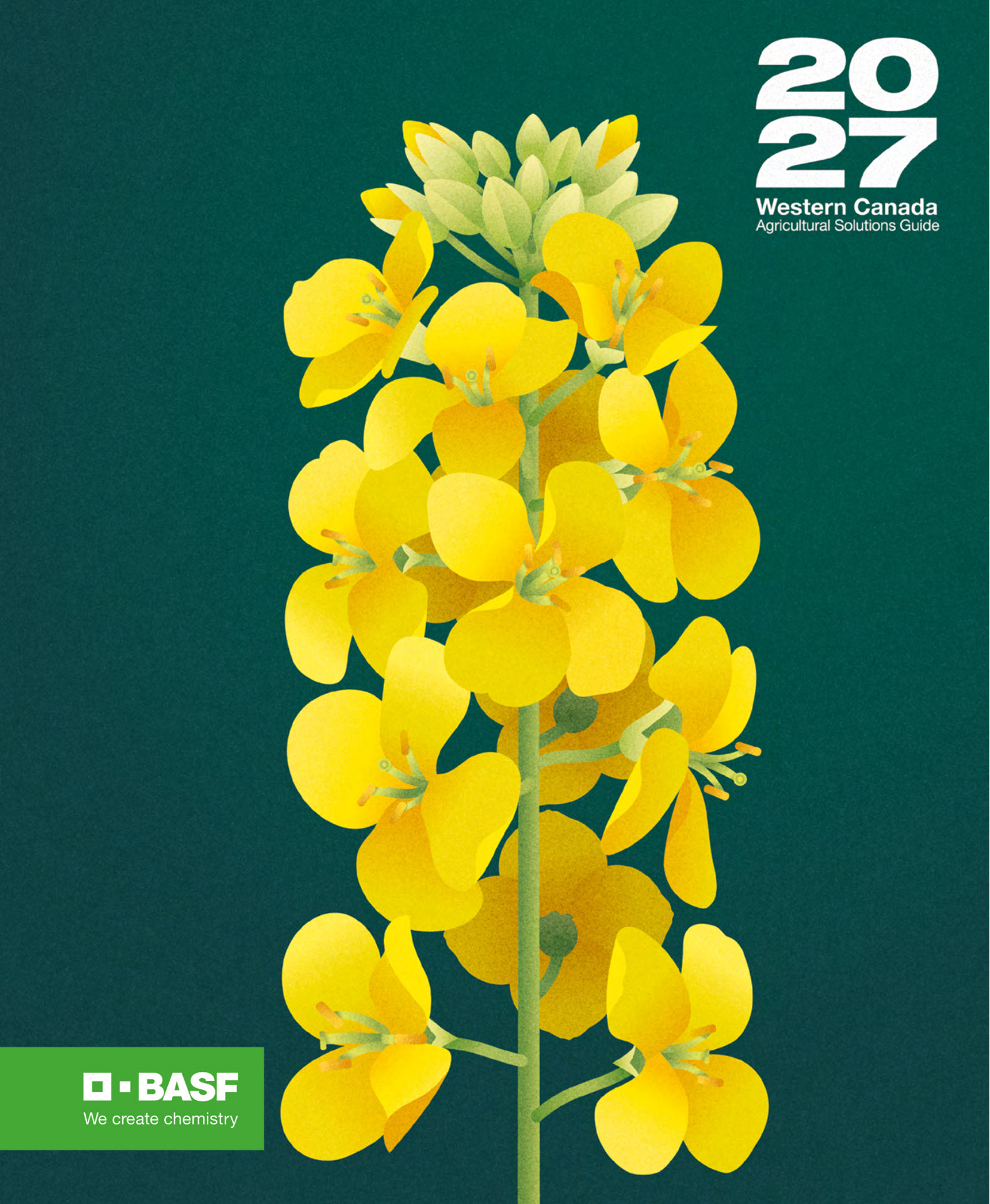 Cover with yellow canola flowers and text “2026 Western Canada Agricultural Solutions Guide,” BASF logo