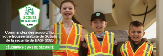 BASF Safety Scouts - Children wearing orange safety vests and smiling