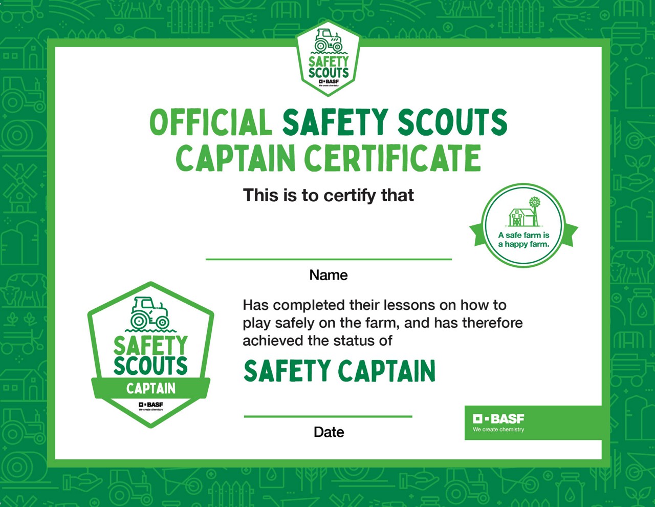 Saftey scouts captain certificate