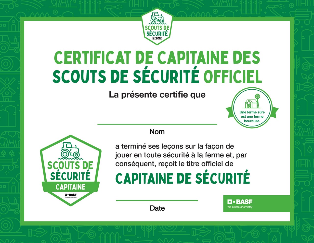 Safety captain certificate