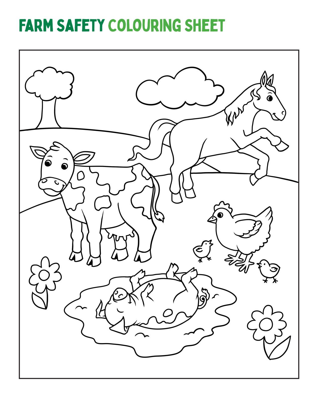 Farm Safety Colouring Sheet