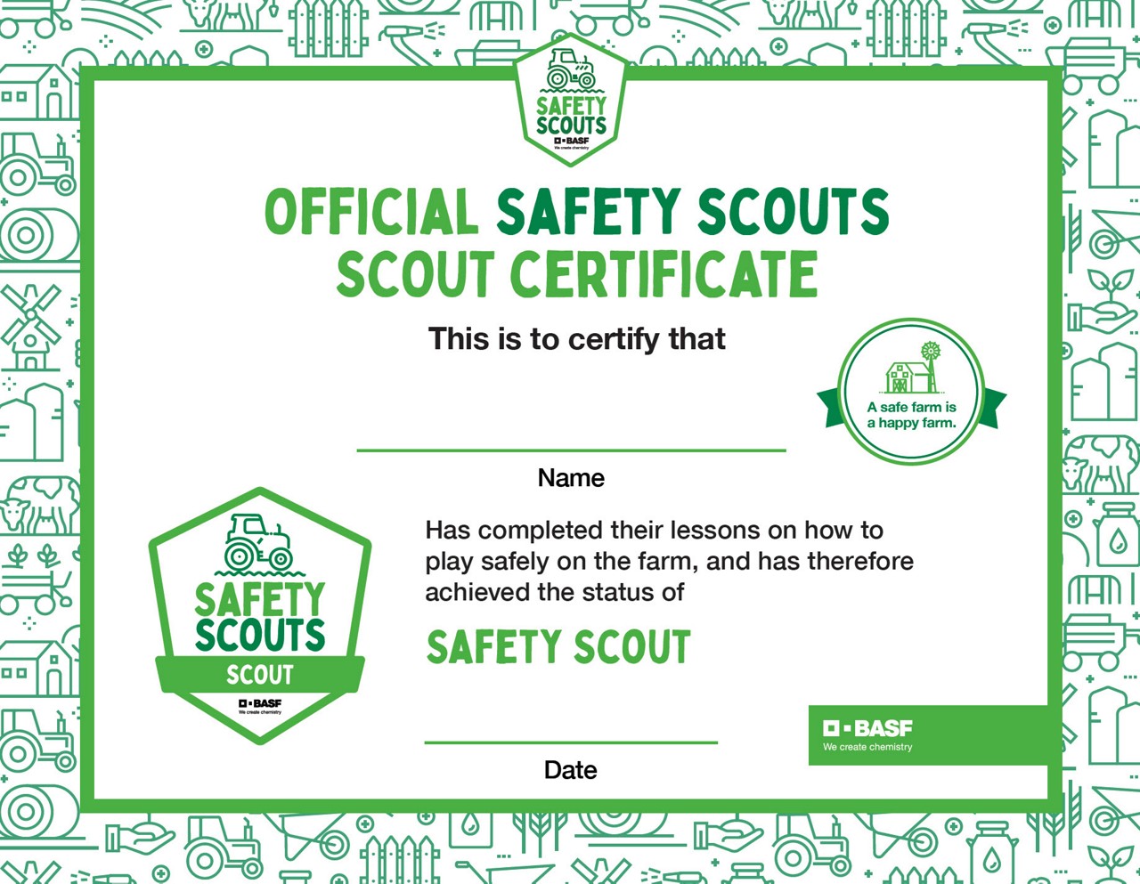 Safety scouts certificate
