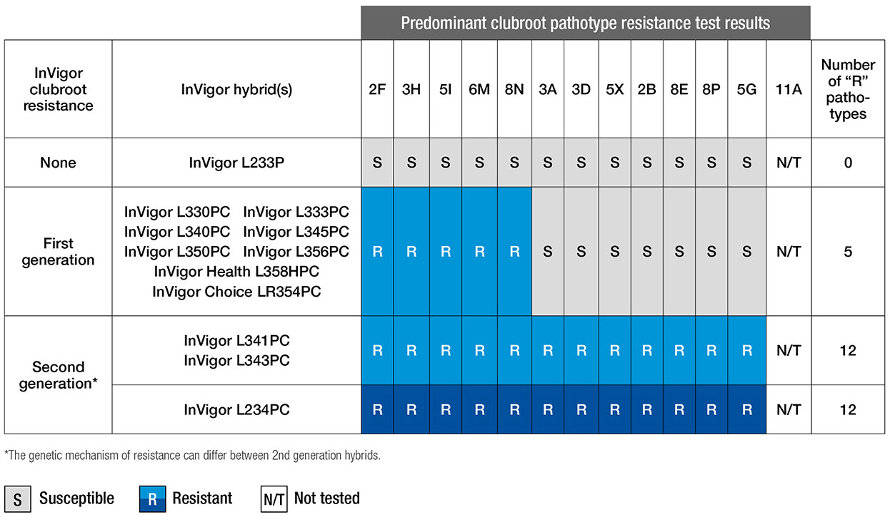 Clubroot Pathotype Chart