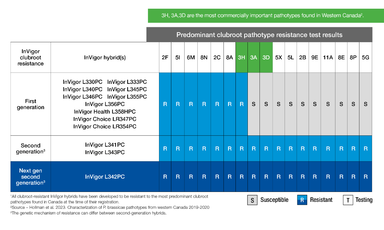 Clubroot Pathotype Chart